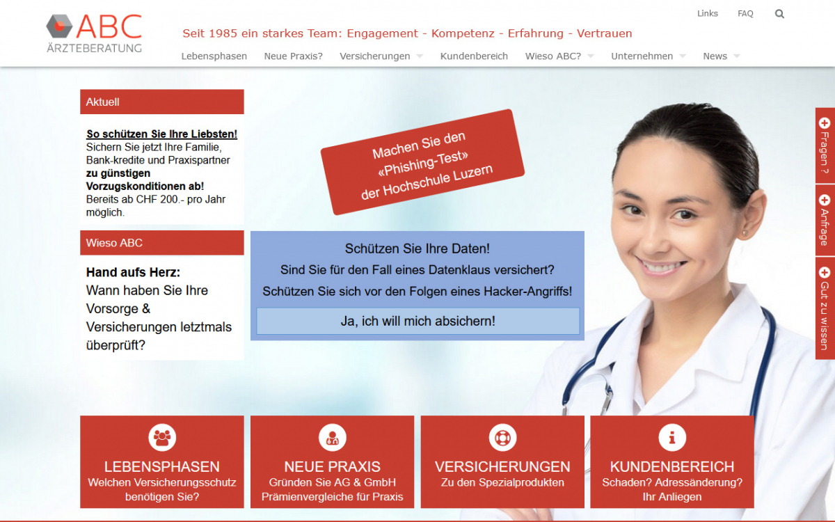 Webdesign Referenz Ärzteberatung ABC