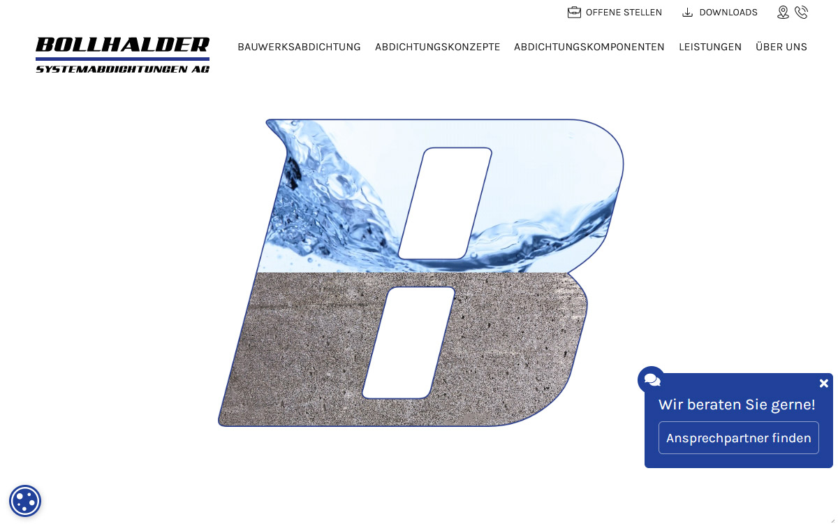 Webdesign Referenz Bollhalder Systemabdichtungen AG
